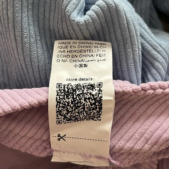 Vintage Salanta corduroy pants Polyester Color Block Purple Blue US 6 - Picture 10 of 10